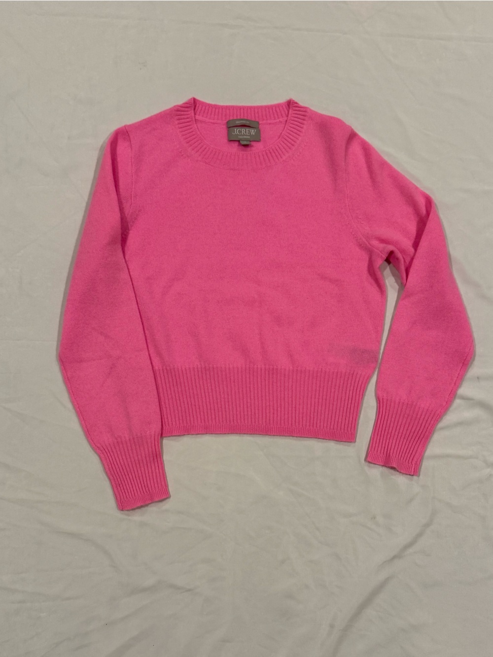J. Crew Bright Pink Crewneck cashmere Sweater